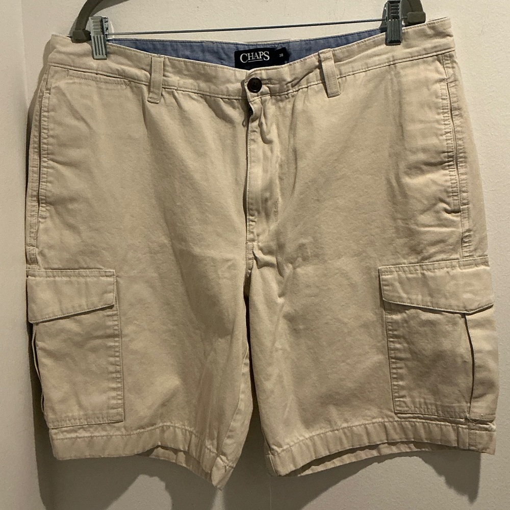 Chaps Men's Poplin Cargo Shorts - stone.